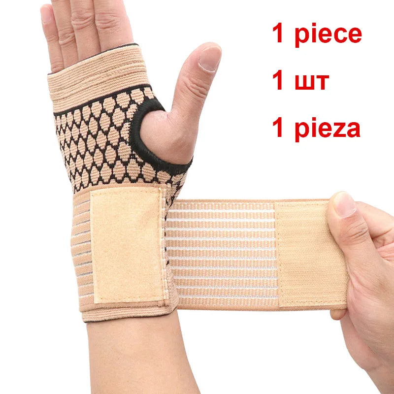 Tom's Hug Professional Sports Wristbands Wrist Support 1 Pcs Pressurizable Bandage Palm Protect Wrist Brace Wristband Grey