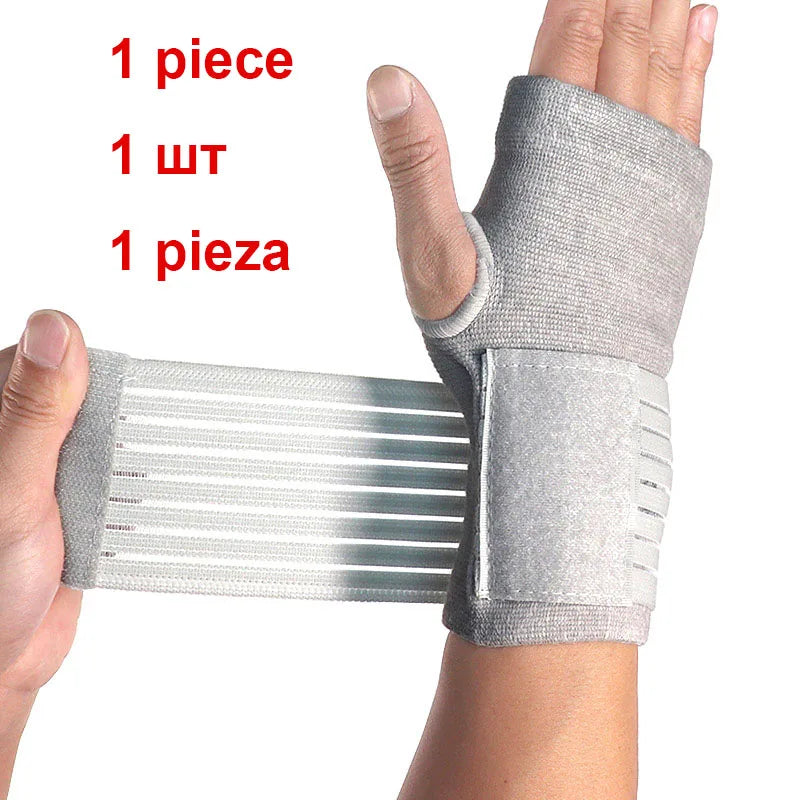 Tom's Hug Professional Sports Wristbands Wrist Support 1 Pcs Pressurizable Bandage Palm Protect Wrist Brace Wristband Grey