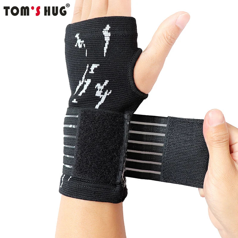 Tom's Hug Professional Sports Wristbands Wrist Support 1 Pcs Pressurizable Bandage Palm Protect Wrist Brace Wristband Grey