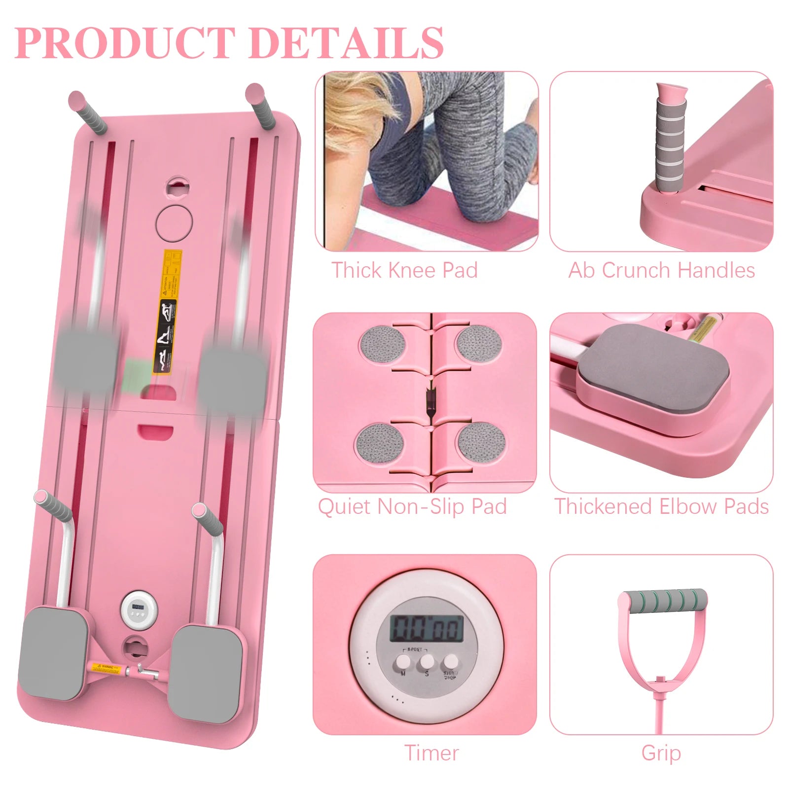 Push Up Pilates Board Full Body Fitness Board Trainer with Automatic Rebound Multifunctional Abdominal Board Exercise Equipment