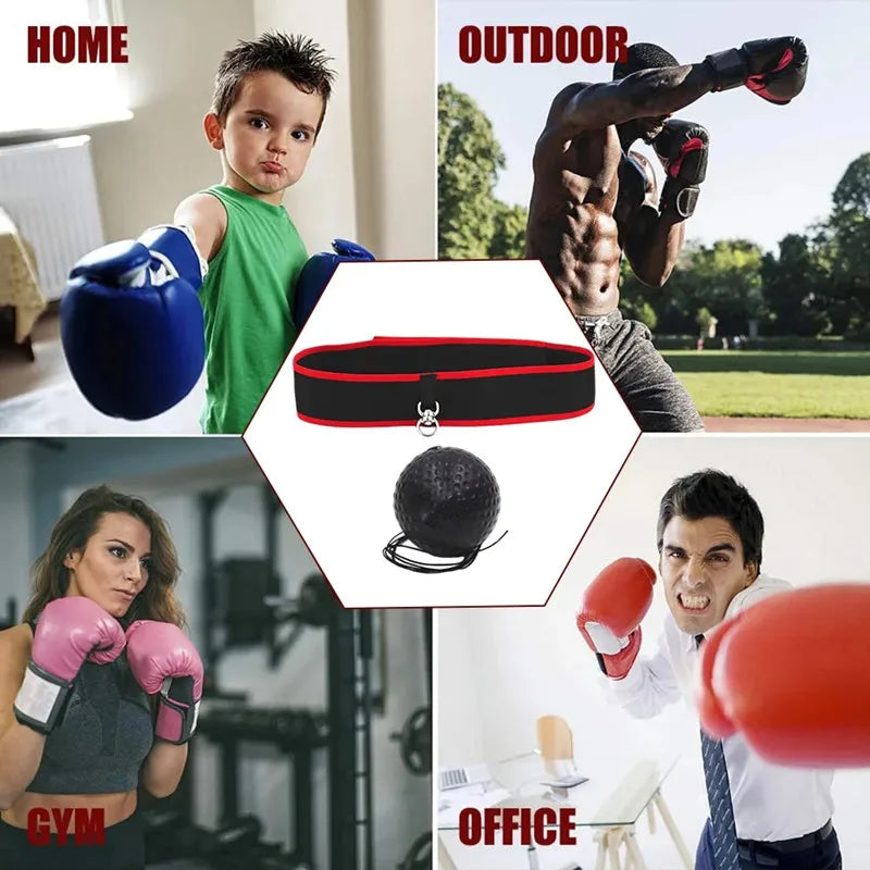 Boxing Training Ball Reflex Balls with Headband Hand Eye Coordination Punching Speed Fight Skill Training Gear for Boxing Sports