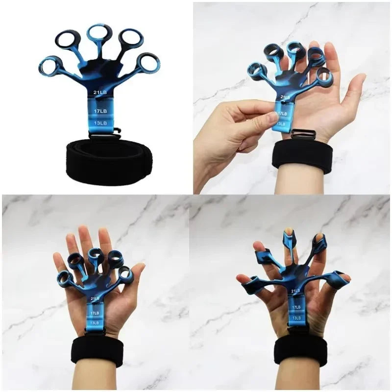 1pcs Silicone Gripster Grip Strengthener Finger Stretcher Hand Grip Trainer Gym Fitness Training and Exercise Hand Strengthen