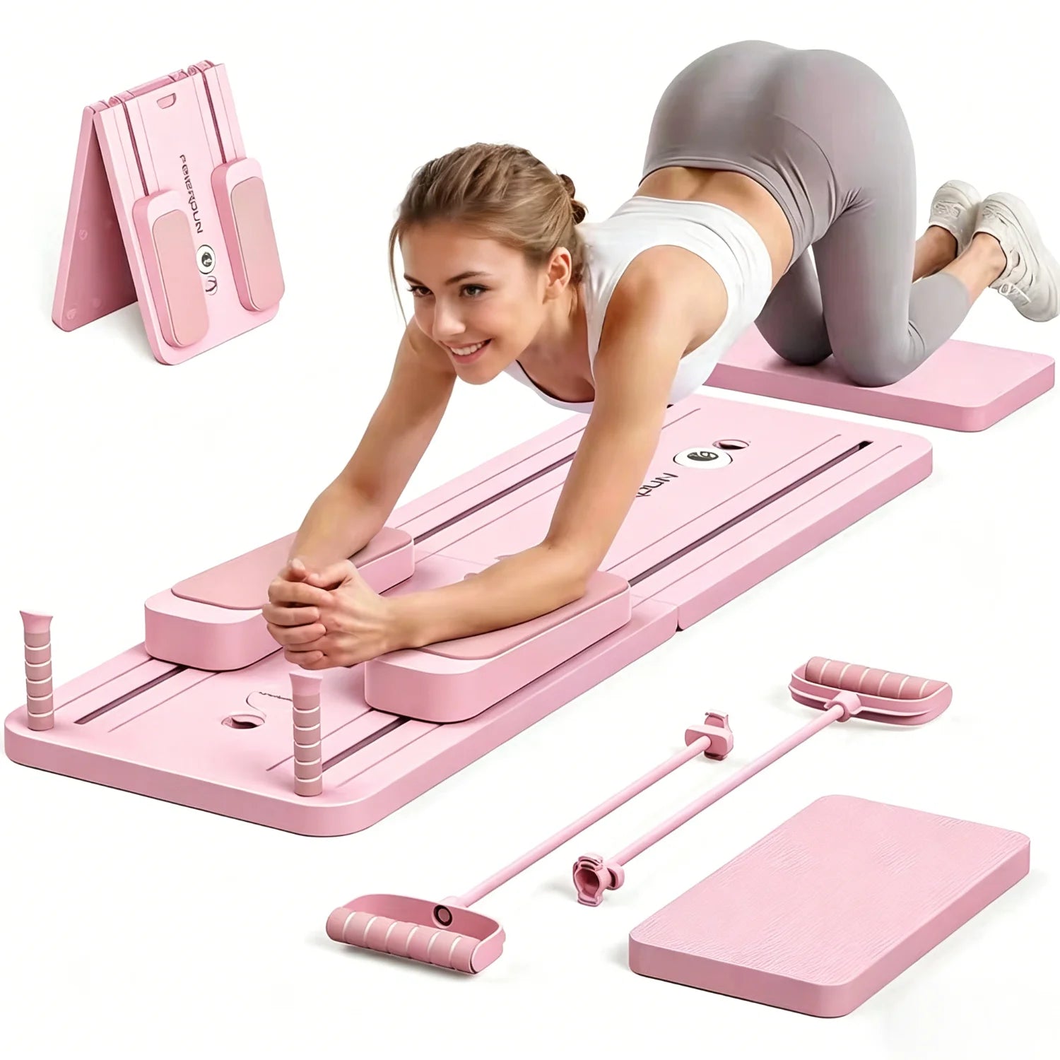 Push Up Pilates Board Full Body Fitness Board Trainer with Automatic Rebound Multifunctional Abdominal Board Exercise Equipment