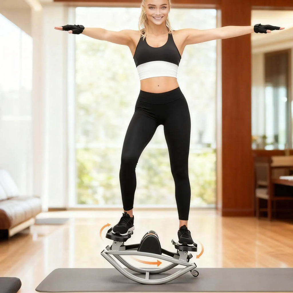 Rock Stepper Exercise Machine Legs Glutes Abs Workout Portable Silent Lateral Stepper Machine for Home Apartment Office Gym