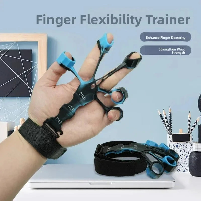 1pcs Silicone Gripster Grip Strengthener Finger Stretcher Hand Grip Trainer Gym Fitness Training and Exercise Hand Strengthen