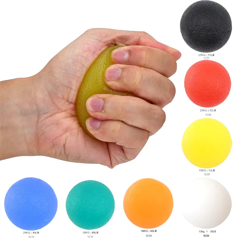 2Pcs High Elasticity Silicone Ball Grip Strength Trainer for Adult Wrist Rehabilitation Treatment to Relieve Finger Pressure