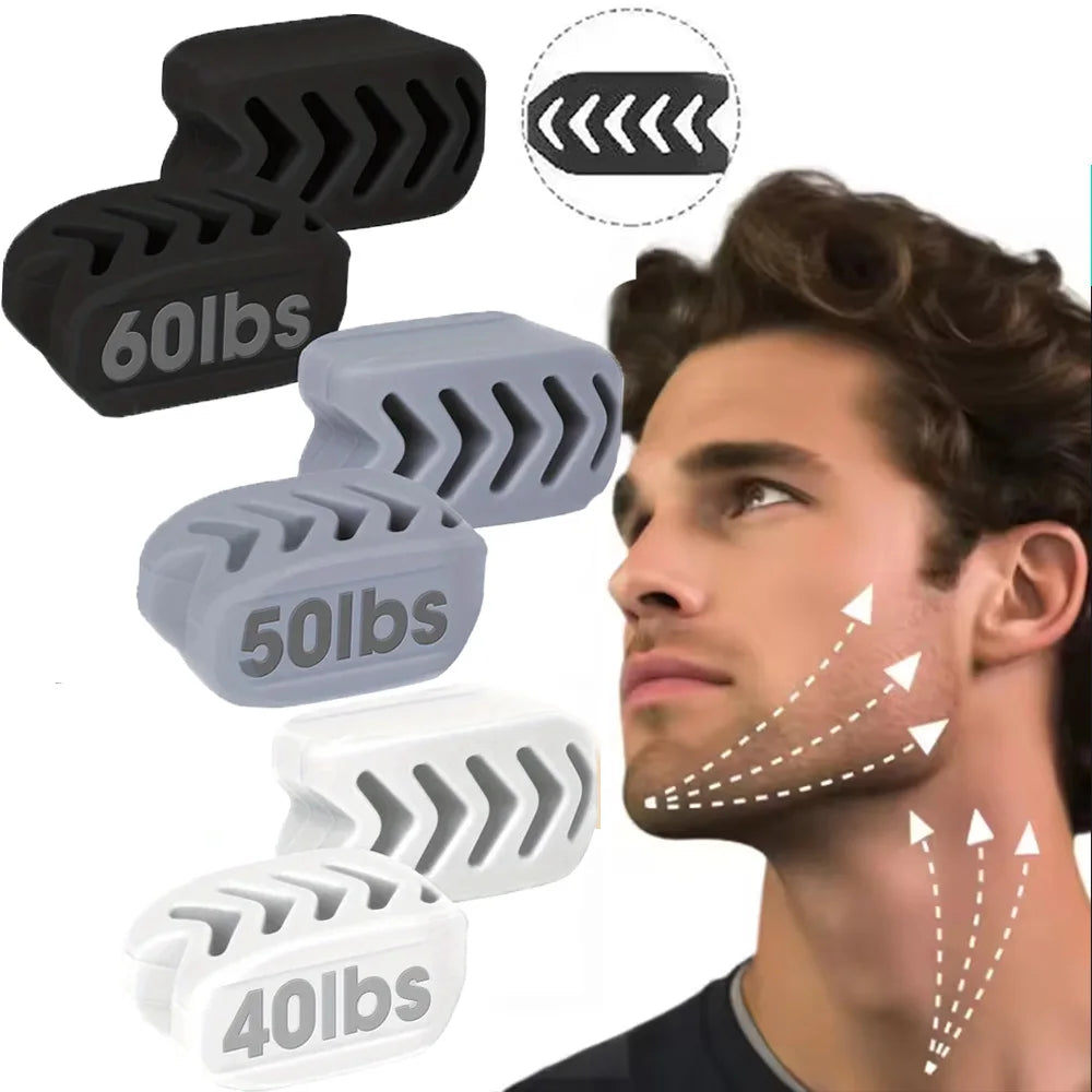 40/50/60LBS Silicone Jaw Line Exerciser Jawline Chew Ball Fitness Facial Toner Face and Neck Muscle Trainer Chin Cheek Exercise